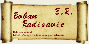 Boban Radisavić vizit kartica